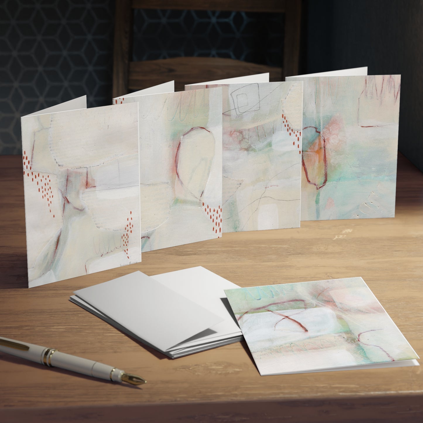 Greeting Cards 5-Pack Abstract Art Mixed Media Design